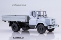 Коллекционная масштабная модель 1:43 Бортовой грузовик 4х2 ЗиЛ-4333 без тента, серый (АИСТ)
